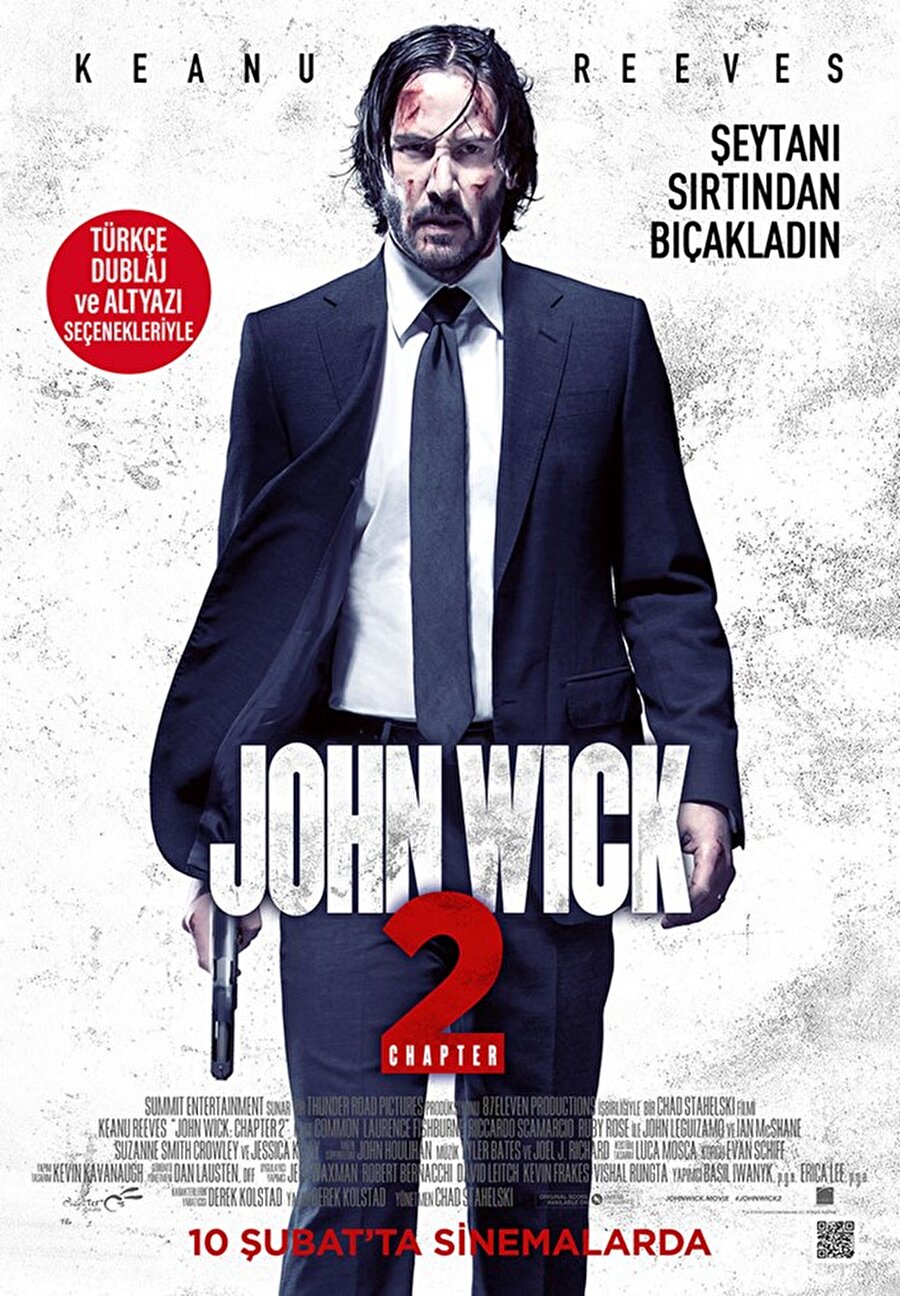 John Wick 2
Eleştirmenlerce, 2014 yılının başarılı aksiyon filmlerinden biri olarak gösterilen John Wick'in devam filmi, emeklilik günlerinden geri dönmek zorunda kalan John Wick'in zorlu görevine odaklanıyor. İlk filmde intikam hırsıyla yanıp tutuşan John Wick, emekli olmuş ve tetikçilikten uzak bir hayat kurmuştur. Fakat karanlıklar arkasında işlerini yürüten suikastçı birliğinin tehdidi nedeniyle Wick işine geri dönmek zorunda kalır ve bir anda dünyanın sayılı tetikçilerini karşısında bulur.

David Leitch ile Chad Stahelski'nin yönettiği ve Keanu Reeves, Laurance Fishburne, Bridget Moynahan, John Leguizamo ile Ruby Rose başrollerde. 



