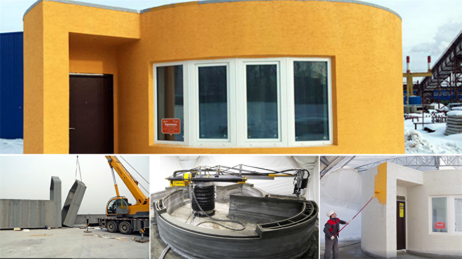 Bir günde ortalama 100 metrekarelik duvarları üreten 2,5 ton ağırlığındaki 3 boyutlu yazıcı binanın duvarları ve kolonlarının yazılımı bir günden az sürdü.