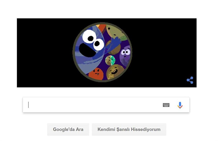 İnternetten arama yapmak isteyen kullanıcılar, Google ana sayfasında, NASA tarafından keşfedilen 7 yeni gezegene özel hazırlanan kısa bir video ile karşılaşıyor.
