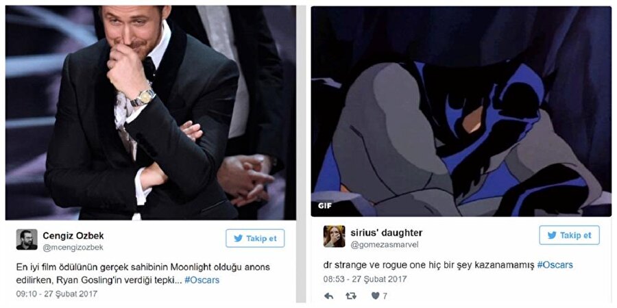 Oscar ödül töreni sosyal medya'ya damgasını vurdu