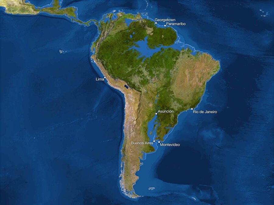 Güney Amerika'da Amazon havzası denizle birleşecek. Tatlı su ve bölgenin yaşam kaynağı olan Amazon nehri yok olunca neler olacağını tahmin etmek bile korkutucu. Buenos Aires şehri, Uruguay ve Paraguay ülkeleri sular altında kalacak.
