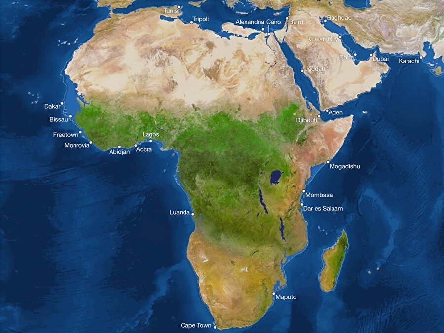 Afrika'nın kuzey kesimlerinde bazı bölgeler sular altında kalıp yok olacak.