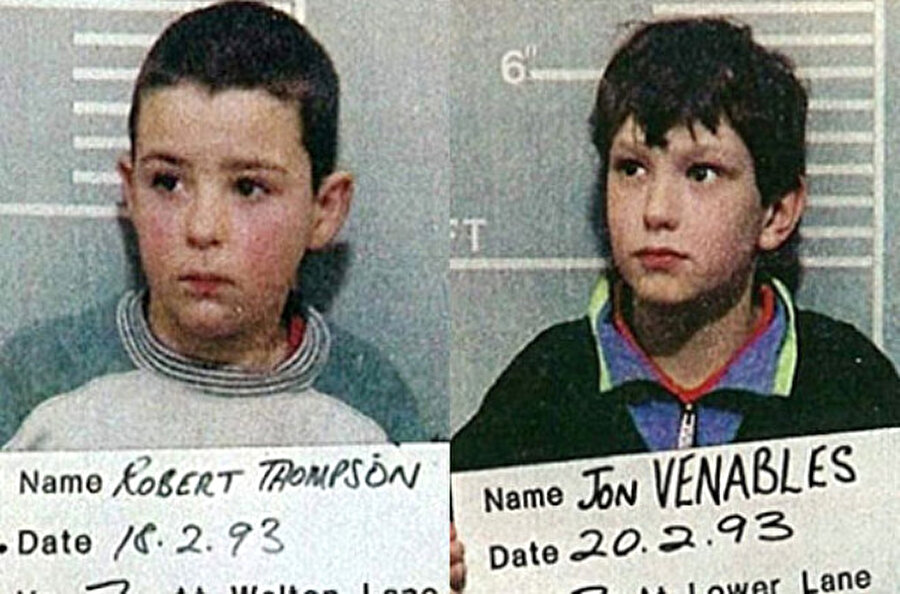 Jon Venables ve Robert Thompson

                                    Jon Venables ve Robert Thompson çocukların bir yetişkinden daha vahşi olabileceklerinin kanıtı. Jon ve Robert 2 yaşındaki James Bulger'ı annesinin bir kaç saniyelik dalgınlığından faydalanıp kaçırdıklarında sadece 10 yaşındaydılar.
                                