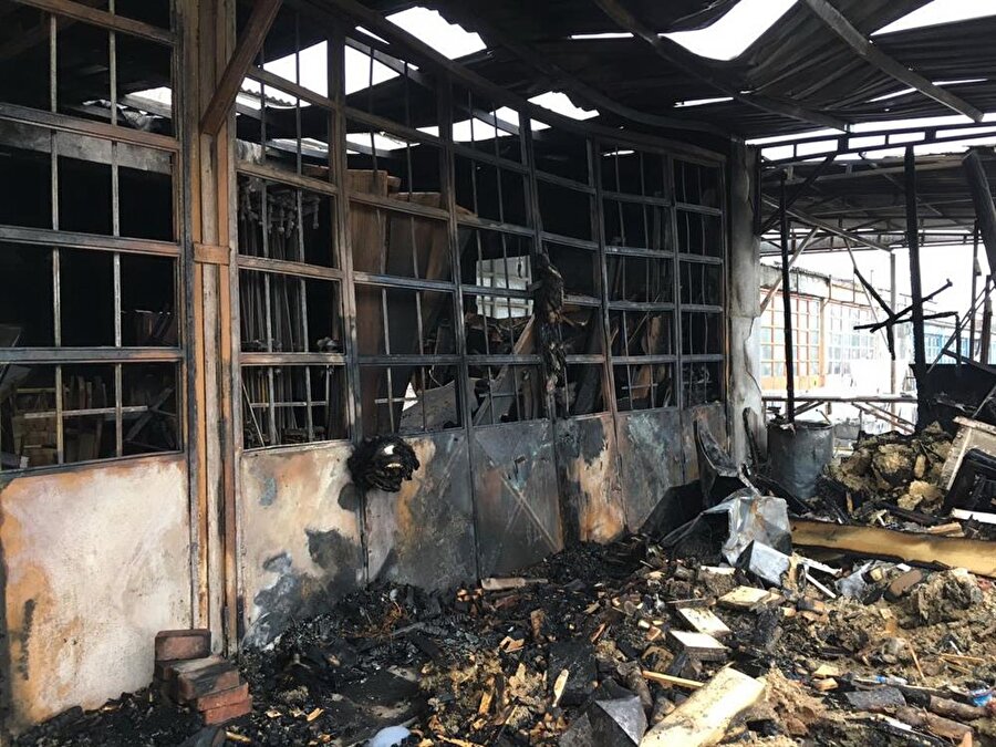 amasya iş yeri yangını