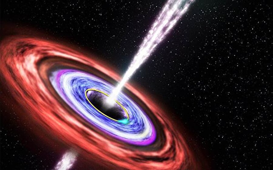 Parçalanana kadar girdap içinde sürüklendi
ABD Uzay ve Havacılık Dairesi (NASA) ve Massachusetts Teknoloji Enstitüsü (MIT) araştırmacıları, NASA'nın Swift uydu teleskobunun uzak bir galakside günümüzden 290 milyon yıl önce Güneş benzeri yıldızın dev bir kara delik tarafından yutulduğu gök olayının optik ve mor-ötesi yansımalarını tespit ettiğini duyurdu.

"ASASSN-14li" adıyla anılan gök olayında Güneş'e benzeyen yıldızın, galaksinin merkezinde, Güneş'ten 13 kat büyük kara deliğe fazlaca yaklaşması sonucu bir girdaba yakalandığı ve kara deliğin yüksek çekim gücüyle parçalanana kadar girdap içinde sürüklendiği belirtildi.