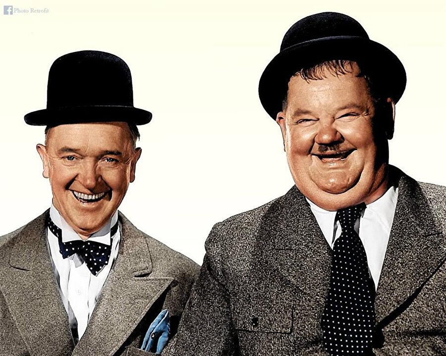 
                                    Laurel & Hardy, 20. yüzyılın başlarında komedi ikilisi
                                
