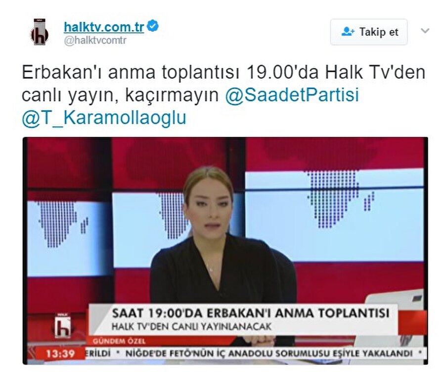 Halk TV canlı yayınladı

                                    
                                    
                                    
                                    
                                    Anma programını Halk TV tarafından canlı olarak yayınlandı. Halk tv program öncesi izleyicilere yayını kaçırmama uyarısında bulunmuştu.
                                
                                
                                
                                
                                