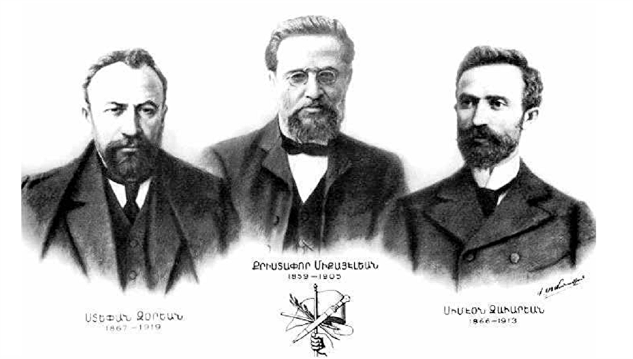 Devrimin liderleri 1890’da Tiflis’te Stepan Zoryan, Krisdapor Mikaelyan ve Simon Zavaryan’ın (soldan sağa) kurduğu Ermeni Devrimci Federasyonu Ermenilerin özerkliğini savunuyordu.