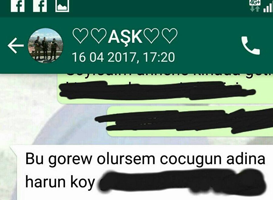 ​Son mesajlaşma...

                                    
                                    
                                    
                                    Öte yandan, şehit ile eşinin son mesajları da ortaya çıktı. Şehit Uzman Çavuş, eşine, "Bu görev ölürsem çocuğun adını Harun koy" diye mesaj attı. Ardından ikili arasında saat 22.00 sıralarında tekrar mesajlaşma gerçekleşti. Torbalılı şehidin mesajında, "Ben öleceğim galiba" diye yazdı. Eşinin "Ne oldu ya" diye yanıt verdiği sözlerin ardından şehit uzman çavuş, “Geçende son 20 gün diyordun. Şimdi de son görevindir diyorsun. Belki de Allah söyletiyordur. Ölürüm belki. Tabutum gelir" diye yazdı.
                                
                                
                                
                                