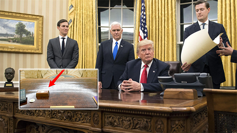 Trump'ın Oval Ofis'teki 'kırmızı butonunun' sırrı çözüldü
