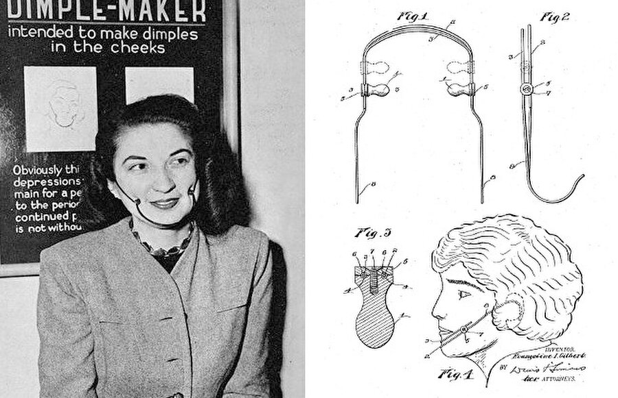 Elmacık kemiklerini belirginleştirme çabası
1932 yılında icat edilen bu cihaz, kadınların belirgin elmacık kemiklerine sahip olmasını sağlıyordu. 