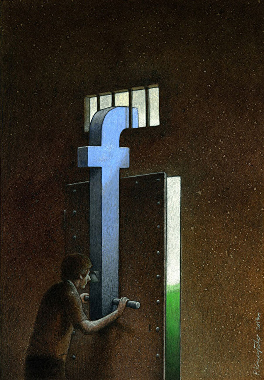 Facebook'un bizi ele geçirdiğine dair harika bir çizim
