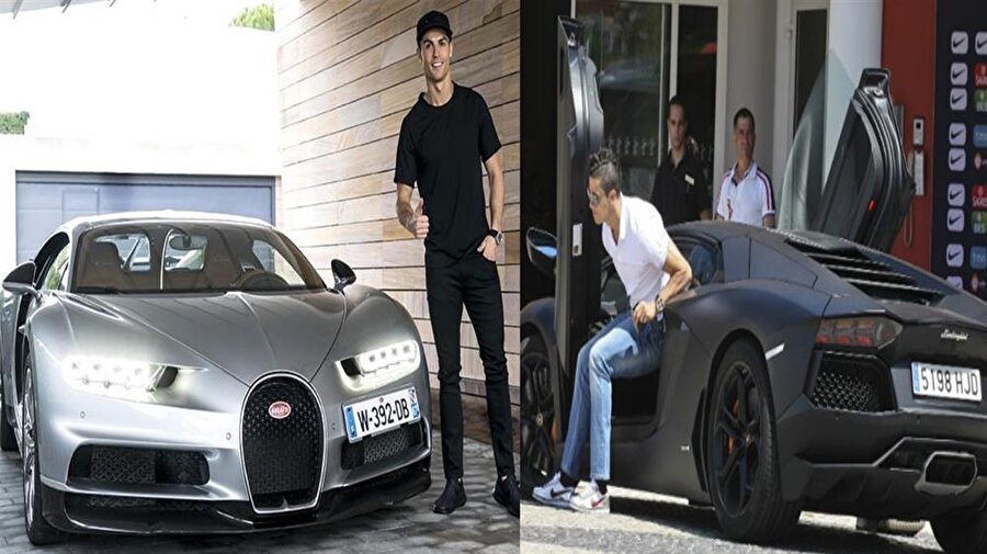 Garajında yaklaşık 20 adet lüks otomobil bulunan Portekizli yıldız Cristiano Ronaldo genel olarak Lamborghini ve Bugatti veyron marka otomobil kullanıyor. 
