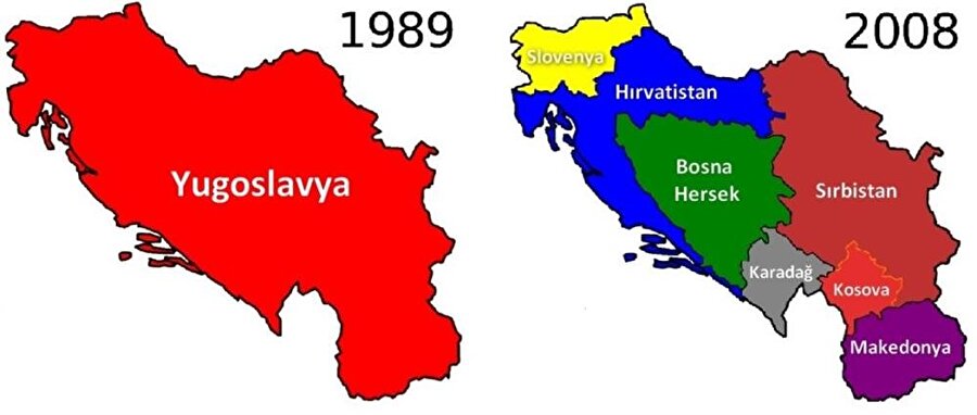Yugoslavya dağıldı: Bir devletten 7 ülke ortaya çıktı

                                    
                                    
                                    Yugoslavya parçalandıktan sonra bünyesinde özerk olan devletlerden sadece (Sırbistan ve Karadağ “Yugoslavya” devletini sürdürmeyi kabul etmiştir. Daha sonra bu iki ülkede kendi bağımsızlıklarını ilan etmiştir.
                                
                                
                                