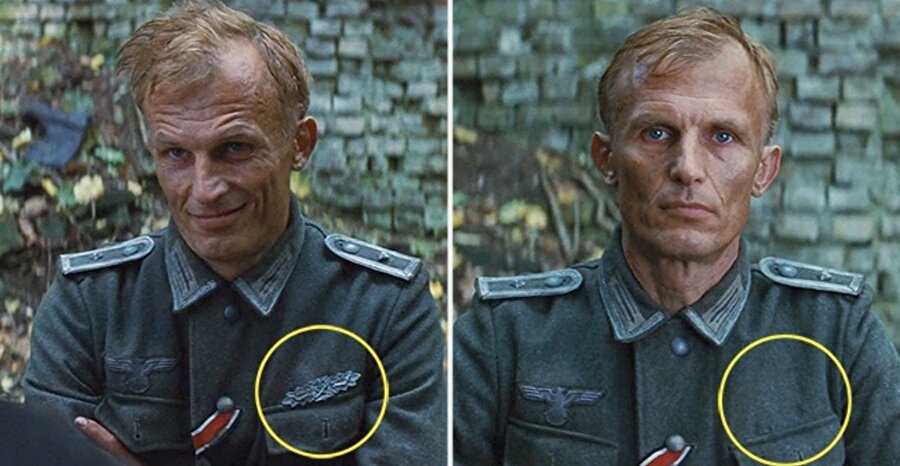 Inglourious Basterds (Soysuzlar Çetesi)
Alman askerin arması bir görünüyor bir kayboluyor.