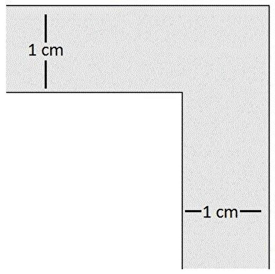 İki boyutlu bir eşyayı, genişliği 1 birim olan, 'L' harfi şeklinde yine iki boyutlu bir bölgenin başından sonuna kadar taşımak istiyoruz. L harfini baz aldığımızda, köşeden geçebilecek şekilde taşıyabileceğimiz eşyanın maksimum büyüklükteki alanı nedir?

                                    
                                