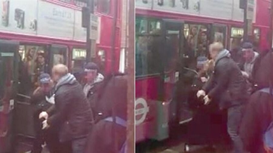 Önce otobüsten indirildi sonrasında zorla çarşafı çıkarıldı
İngiltere'nin başkenti Londra'da çarşaflı bir kadın zorla otobüsten çıkarıldı. Çarşaf giydiği için saldırının hedefi olan Müslüman kadının üzerindeki çarşaf zor kullanılarak çıkarıldı.