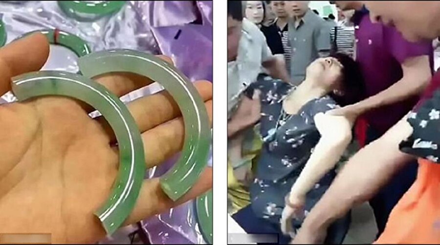 Bilekliği kırdıktan sonra bayıldı.