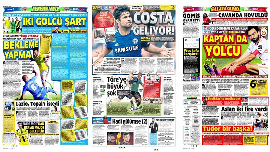 10 Temmuz Spor Gazete Manşetleri