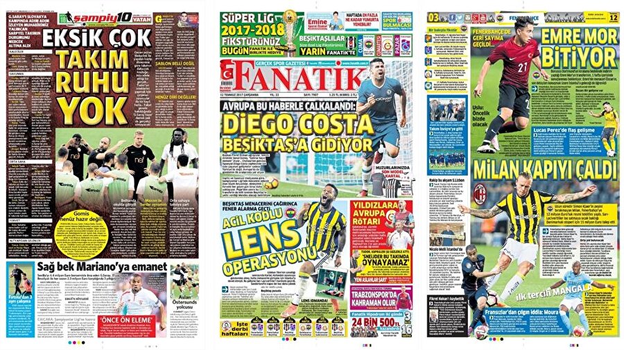 12 Temmuz Spor Manşetleri