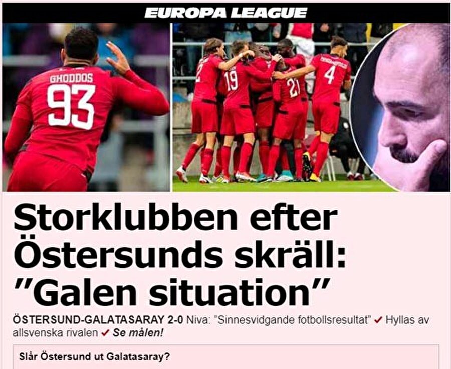 Aftonbladet: Östersunds %68 turu geçer
Aftonbladet internet sitesinde maçın ardından anket düzenlendi. İsveçli futbolseverlerin ilk maçın skorundan sonra bir hayli umutlandıkları görüldü. 37 bin kişinin oy kullandığı ankette katılımcıların yüzde 68'i 'Östersunds turu geçer' seçeneğini işaretledi.Kaynak:internethaber