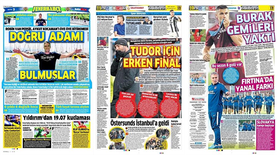 19 Temmuz Gazete Manşetleri