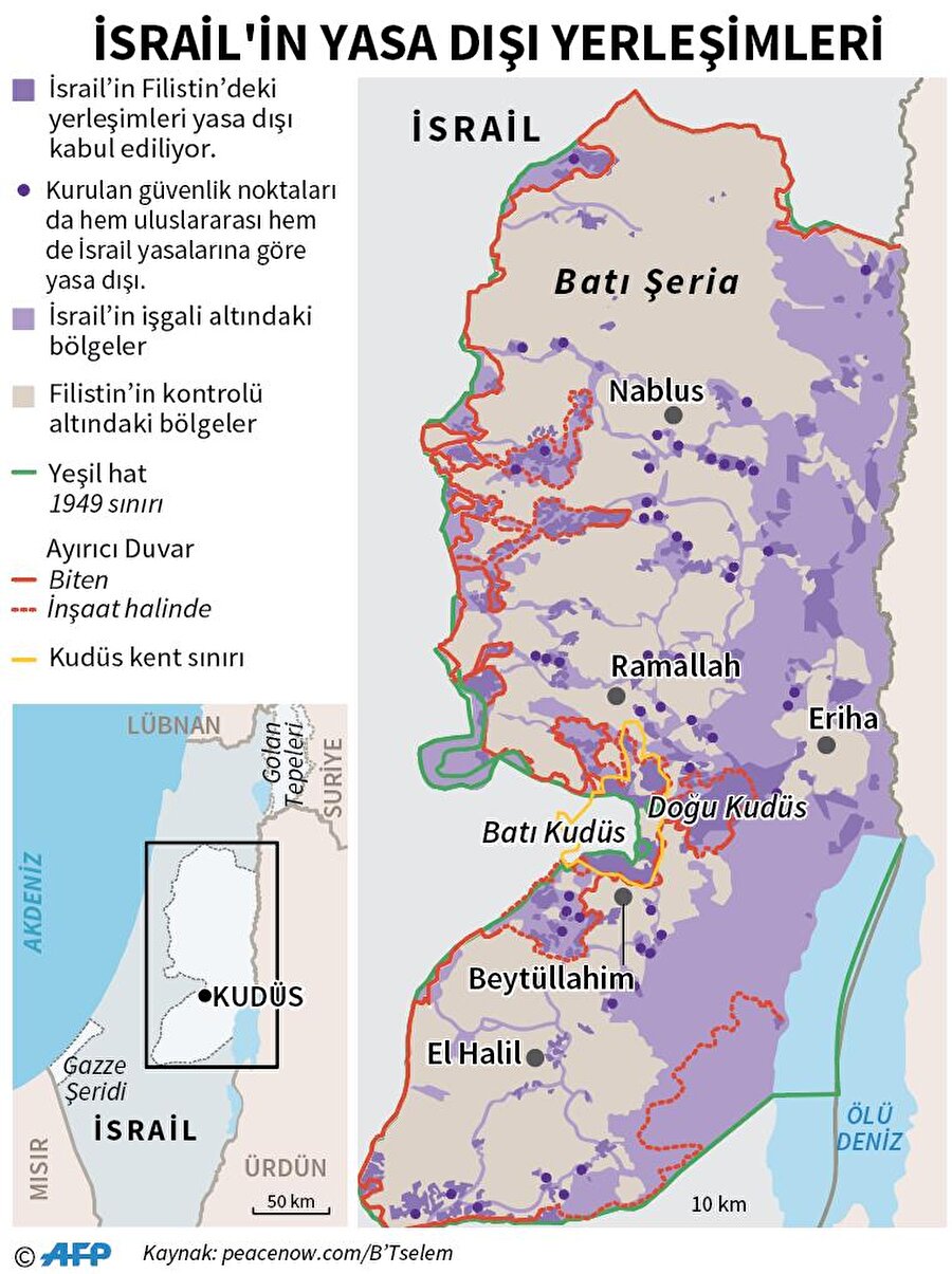 BMGK, İsrail'in Filistin’deki yasadışı yerleşimlerini derhal durdurmasını istemişti

                                    
                                    
                                    
                                    
                                    Birleşmiş Millet Güvenlik Kurulu’nun (BMGK) 2016’nın aralık ayında ABD’nin ‘çekimser’ oy kullanmasıyla İsrail'in Filistin’deki yasadışı yerleşimlerini derhal durdurmasını isteyen 2334 sayılı kararı onaylamıştı. Bu kararın ardından İsrail Başbakanı Netanyahu, Batı Şeria’da 20 yılın ardından ilk kez resmen yeni yerleşim birimi inşa edeceklerini duyurdu. İşgal altındaki Doğu Kudüs'te 200 bin, Batı Şeria'da ise 400 bini aşkın Yahudi yerleşimci bulunuyor.
                                
                                
                                
                                
                                