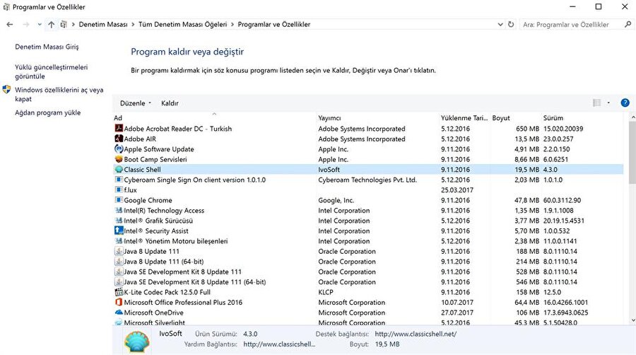 Kullanılmayan uygulamaları kaldırın
Windows sistemlerde kullanılmayan uygulamaların sisteme doğrudan zarar verdiğini söylemek mümkün değil. Ancak bellek ve sabit diski rahatlatmak için bu tip uygulamaları da kaldırmak avantaj sağlıyor.Kullanılmayan uygulamaları kaldırmak için Başlat > Denetim Masası > Programlar ve Özellikler kısmına erişmek gerekiyor. Ardından bu ekran üzerinden kullanılmayan uygulamaları seçerek "Kaldır" düğmesiyle uygulamaları pasif hale getirmek mümkün.