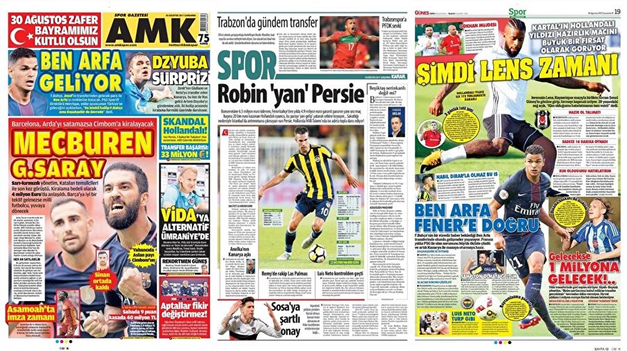 30 Ağustos Gazete Manşetleri