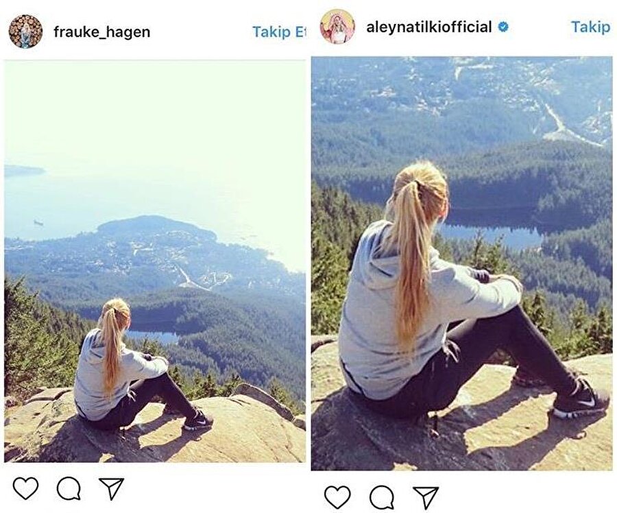 Başkasının fotoğrafını kullandı!
Tilki'nin sosyal medya hesabından paylaştığı fotoğrafın Instagram fenomeni Frauke Hagen'e ait olduğu kısa sürede anlaşıldı.