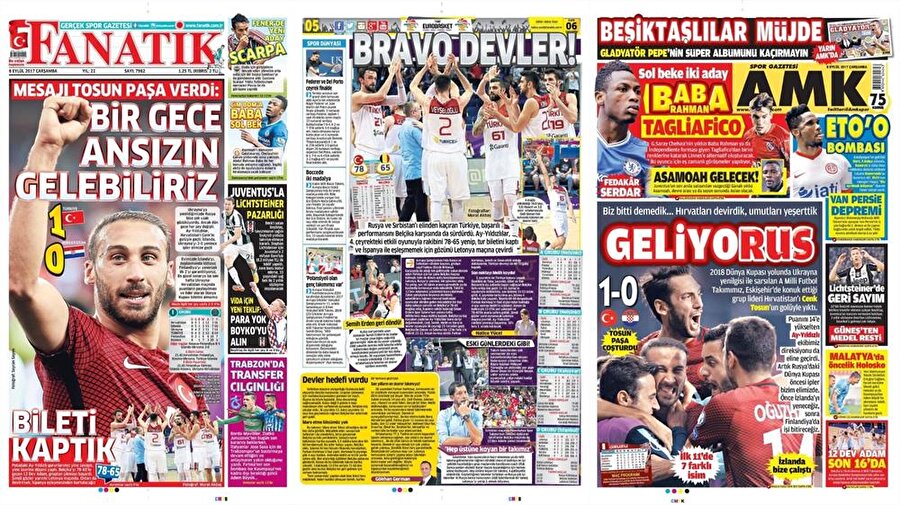 6 Eylül Gazete Manşetleri