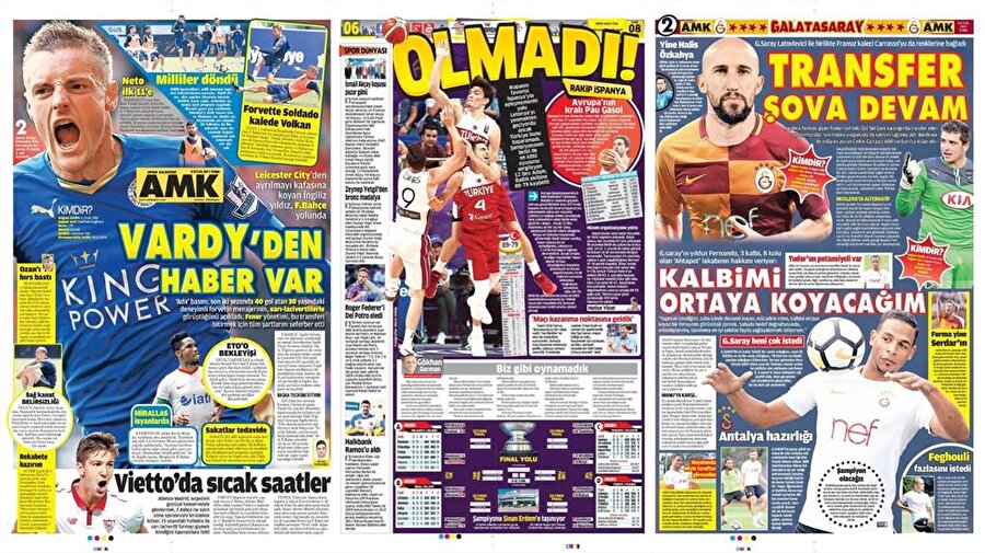 8 Eylül Spor Manşetleri
