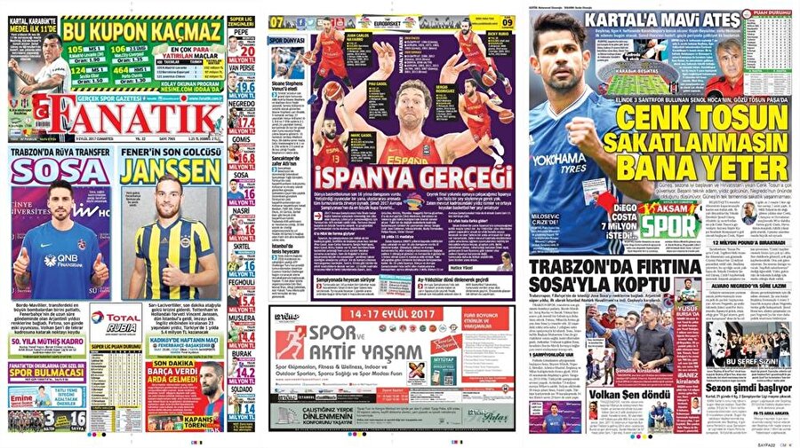 9 Eylül Spor Manşetleri
