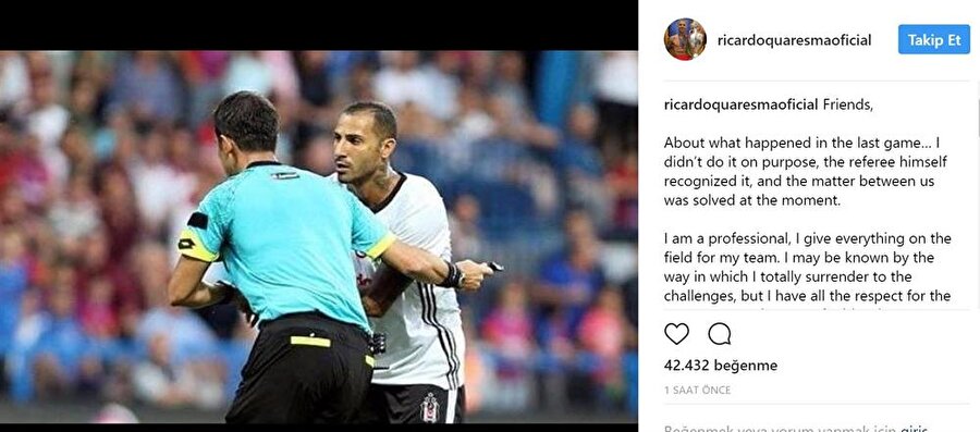 Quaresma'dan Palabıyık açıklaması