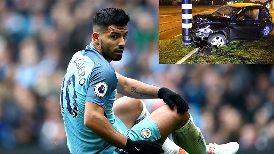 Manchester City'li Agüero trafik kazası geçirdi: Kaburgaları kırıldı