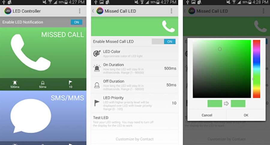 Bildirim LED'lerini özelleştirmek de mümkün

                                    
                                    
                                    
                                    Samsung akıllı telefonlarda az önce de bahsettiğimiz üzere varsayılan olarak mavi, kırmızı ve yeşil LED aydınlatma sunuluyor. Ancak, LED Controller isimli mobil uygulama üzerinden bu bildirim LED'lerinin renklerini özelleştirmek de mümkün. Ücretsiz olarak sunulan bu uygulamayı aşağıdaki bağlantı üzerinden indirip bildirim LED'inin farklı renklerde aydınlanmasını sağlayabilirsiniz.LED Controller (Google Play)
                                
                                
                                
                                