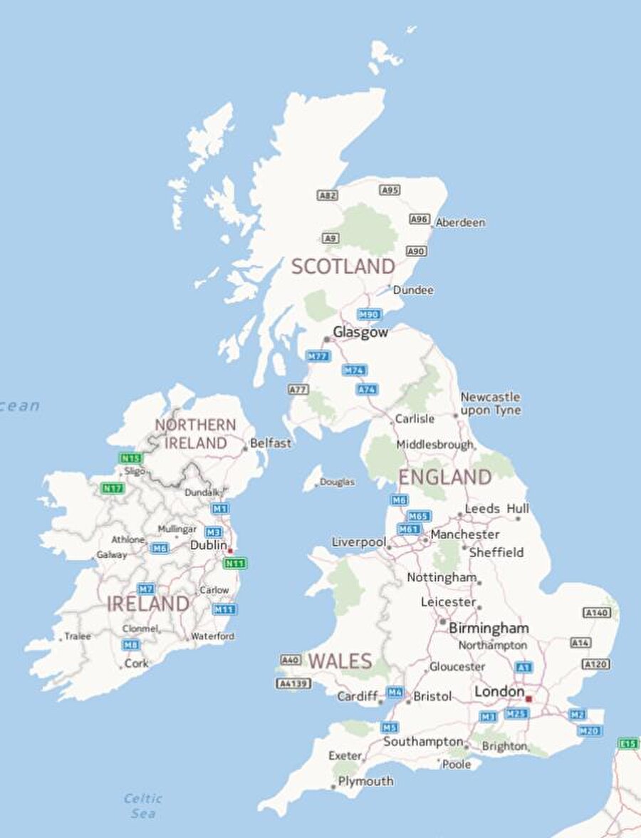 Соединенное королевство на карте мира