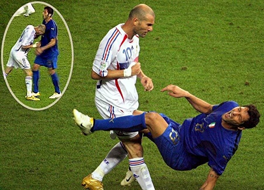 2006 Dünya Kupası - Zidane'ın kafası2006 Dünya Kupası finalinde Fransa ile İtalya karşı karşıya gelmişti. Efsane oyuncu Zidane'ın son turnuvasıydı.Bir pozisyon sonrası Materazzi'nin sözlü eylemine karşılık Zidane bir an durur, döner ve Materazzi'nin göğsüne kafasını yapıştırır.Zidane, Materazzi'nin kışkırtıcı sözlerinden sonra bu hareketi yapmış ve oyundan ihraç edilmişti. Devamında penaltı atışlarında 5-3 ile kupayı İtalyanlar kazanırken Zidane'ın kafası ise maçın çok önüne geçmişti.