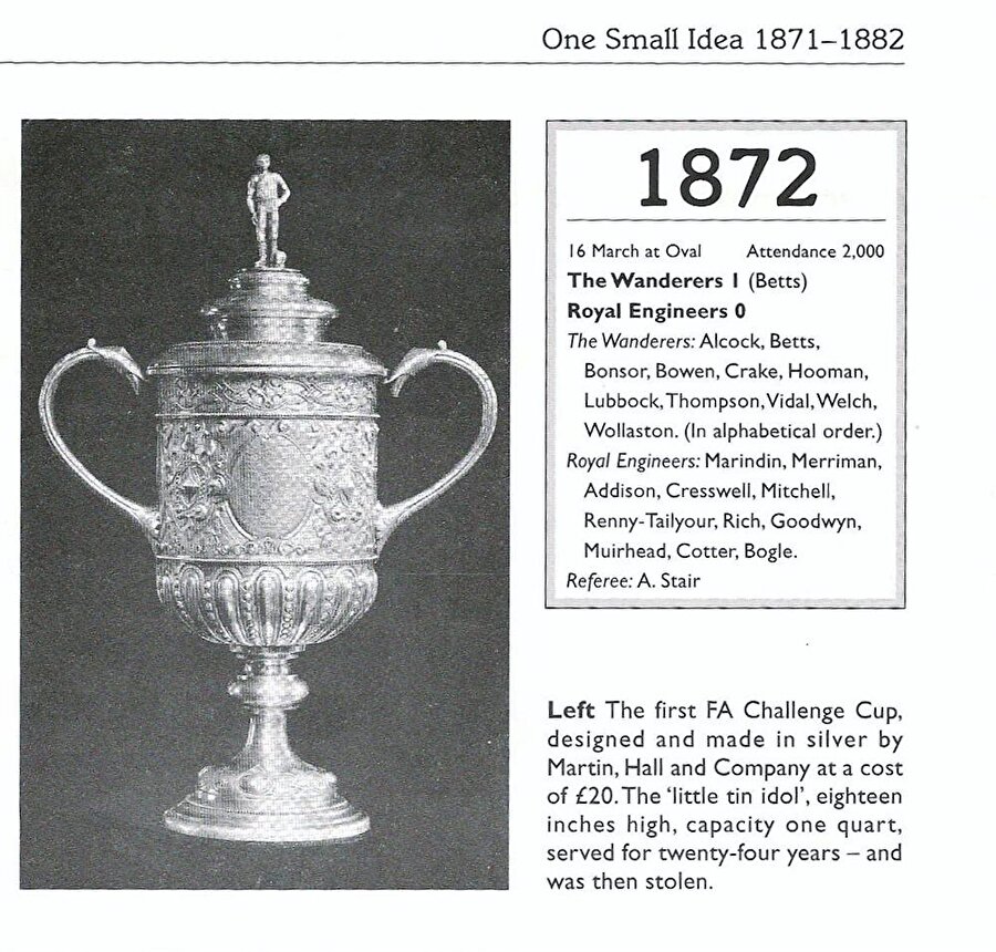 Yalnızca 5 yıl sonra ise futbol tarihinin ilk turnuvasını hayata geçirdi: FA CUP
