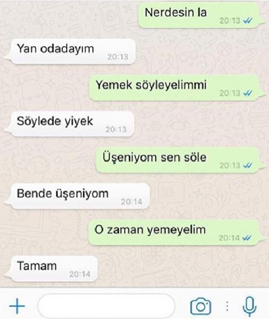 Yemek söyleyelim mi?
Bu ikili yakında açlıktan ölebilir..