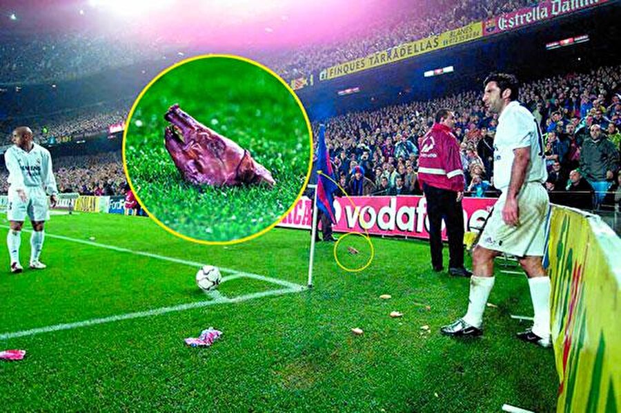 Barcelona'dan Real Madrid'e transfer olan Luis Figo'ya Barça taraftarları, domuz kafası hediye etmişti.

                                    
                                    
                                
                                