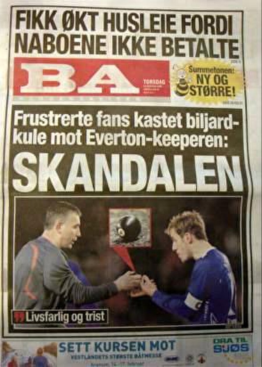 Norveç Ligi'nde ise Brann taraftarı sahaya bilardo topu attı: Siyah 8