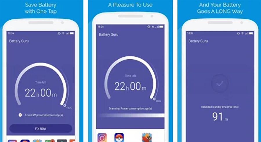 Battery Guru (Power Saver)
Safe Lab tarafından geliştirilen bu uygulama, Snapdragon yonga setli Android ekosistemine ait akıllı telefonlarda batarya performansını artırmak için önemli optimizasyonlar gerçekleştiriyor. Cihaz fonksiyonlarının sınırlarında da çeşitli düzenlemeler yapan uygulamayı aşağıdaki bağlantı üzerinden indirebilmek mümkün.- Battery Guru (Google Play)