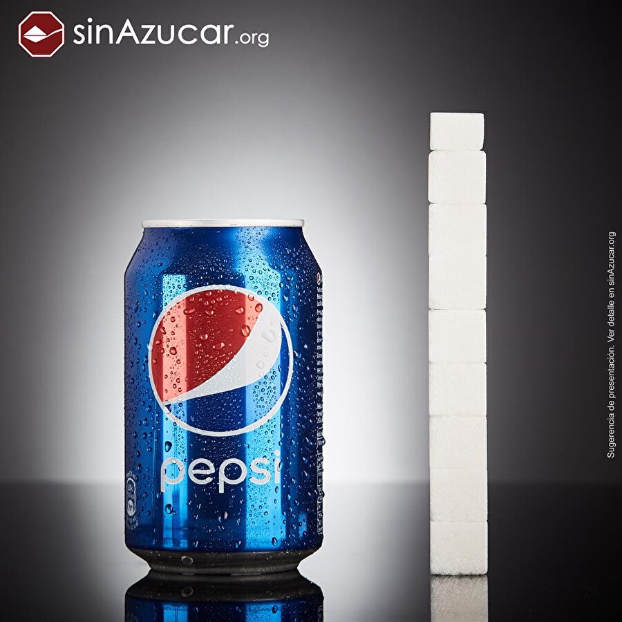 330 ml Pepsi toplam 34,98 gram şeker içeriyor. Bu da neredeyse 8,7 küp şeker demek...

                                    
                                