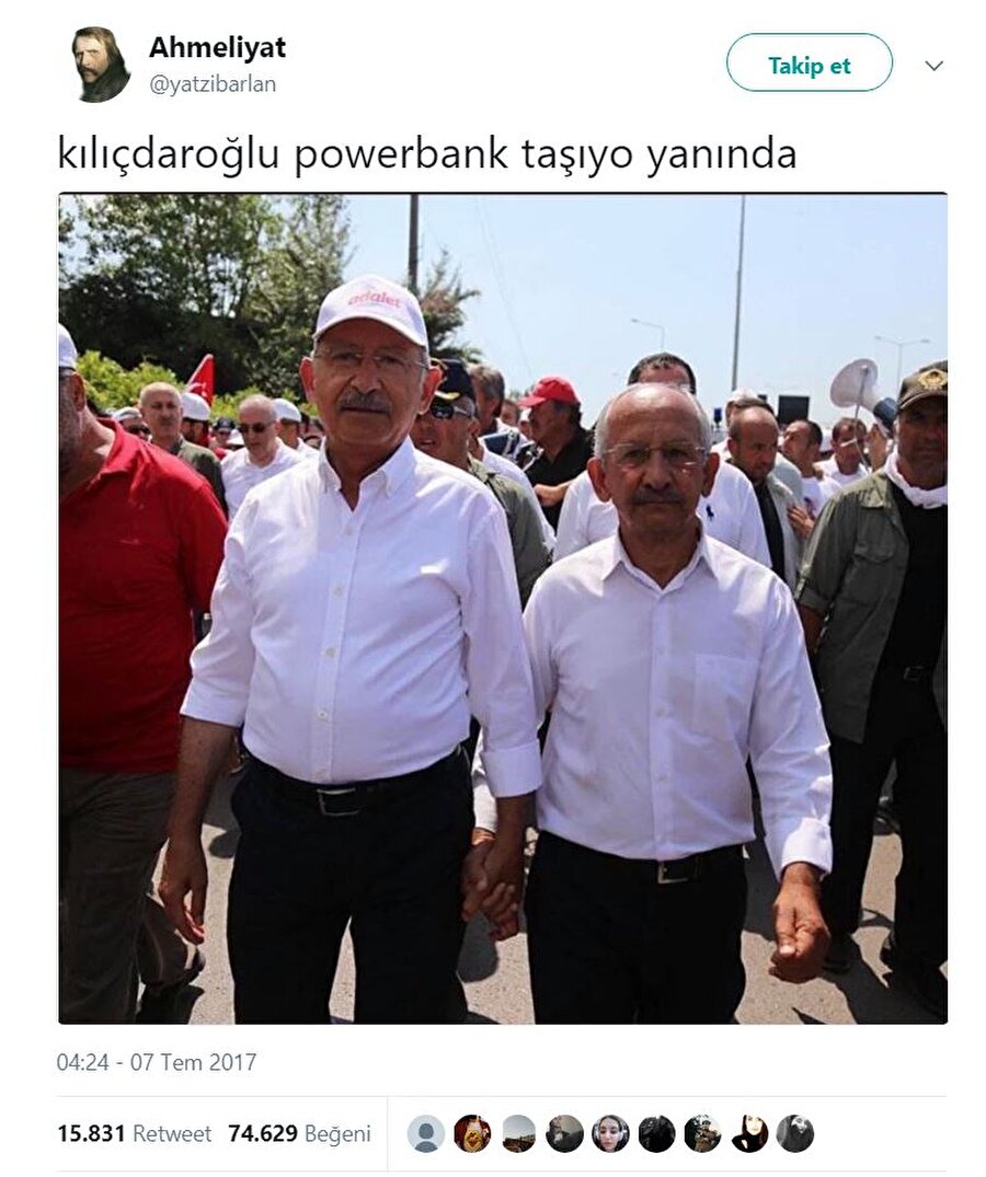 Kılıçdaroğlu yanında powerbank taşıyor..
