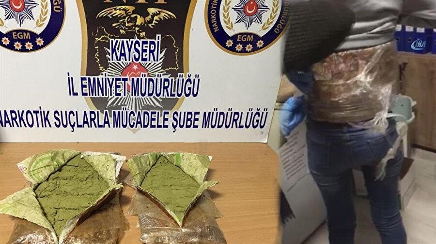 Kadının kıyafetlerinde kabarıklık olduğunu gören polisler şaşkına döndü