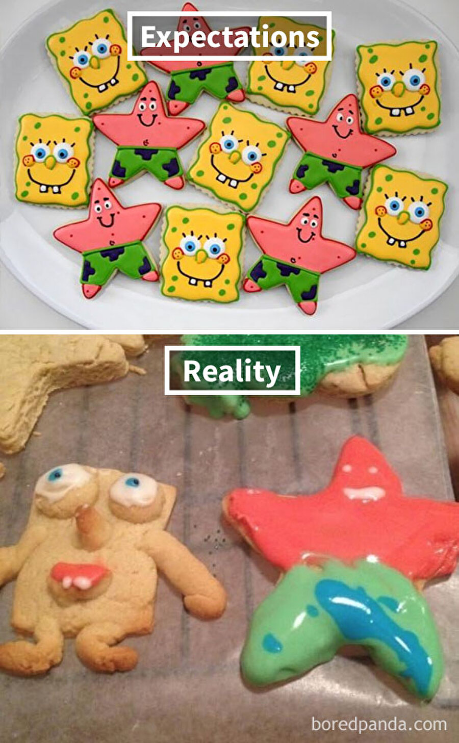 Sünger Bob ve Patrick kurabiyeleri
Altta gördüğümüz şeyler de kurabiye sanırım.