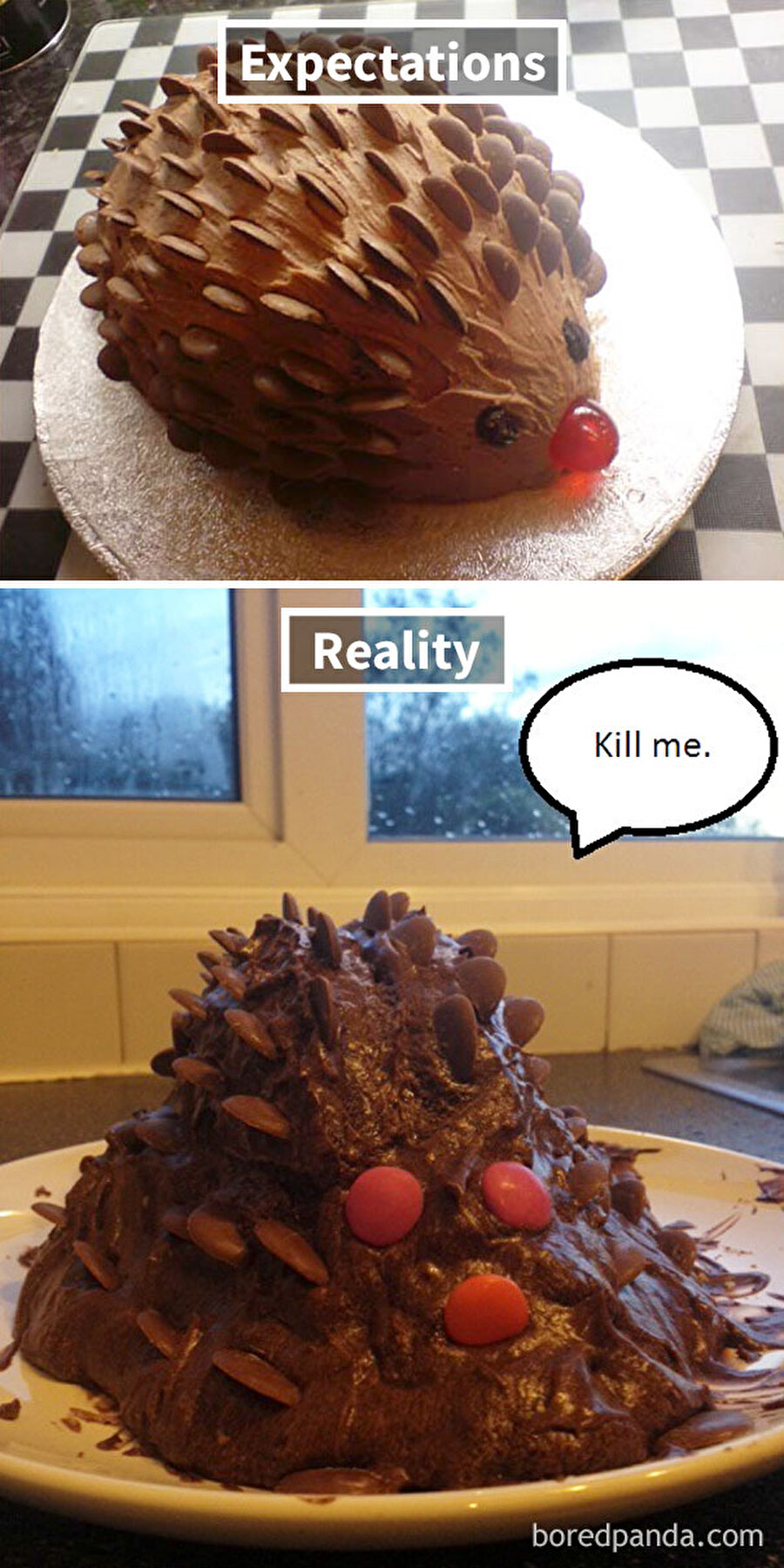 Çikolatalı kirpi pastası
Kirpinin yerinde olsam ben de ölmek isterdim.