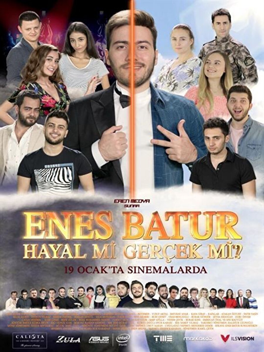 Enes Batur Hayal mi Gerçek mi ?
Sosyal medyada paylaştığı görüntülerle dikkati çeken Enes Batur'un senaristliğini üstlendiği ilk sinema filmi "Enes Batur Hayal mi Gerçek mi?"nin yönetmenliğini Kamil Çetin gerçekleştirdi.
Filmde, Enes Batur'un yanı sıra Bekir Aksoy, Ceyda Düvenci, Ceyhun Yılmaz, Kerem Fırtına ve sosyal medyada görüntü paylaşımı yapan 19 kişi rol aldı.