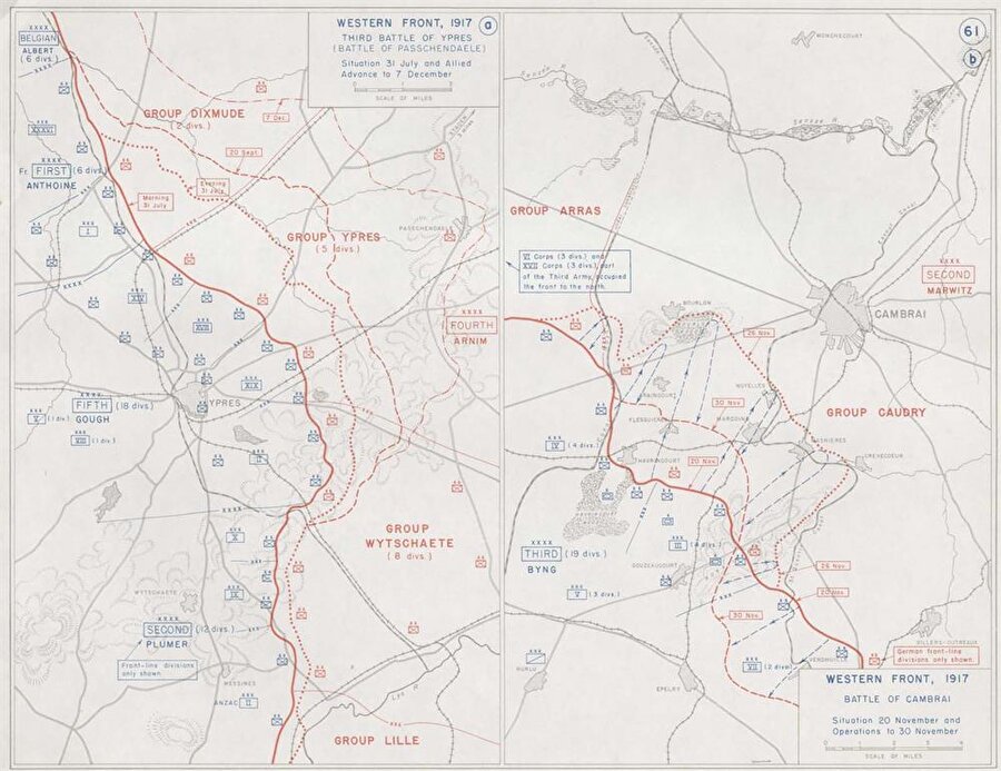 Passchendaele Muharebesi (Toplam tahmini ölü 848.614)

                                     1917 yılının Temmuz ve Kasım ayları boyunca devam eden bu muharebe Birinci Dünya Savaşı boyunca süregelen siper savaşları arasında en kanlılarından biridir. 3. Ypres Muharebesi olarak da bilinen bu muharebenin amacı Batı Flanders’taki Passchendaele köyünü ele geçirmek ve Belçika ve çevresinden Alman ordusunu atmaktı. Alman hatlarına karşı düzenlenen bir dizi “bite and hold”  diye adlandırılan yıpratma operasyonundan sonra Kanada Birlikleri 6 Kasım 1917’de Passchendaele’i ele geçirdi. 

  
Savaş sırasında yaşananlar insanlık dışıydı; Her iki taraf da korkunç kayıplara verdi; İngilizler büyük kayıplar vermesine rağmen yalnızca çok küçük kazanımlar elde etti.

  
Savaş alanı sonu olmayan bir çamur deryasıydı; öyle ki askerleri ve hatta tankları dahi boğuyordu. Müttefikler 448.614, Almanlar ise 400.000 kayıp verdi.
                                